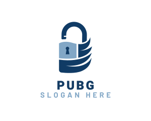 Lock - Blue Security Padlock logo design