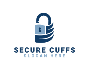 Blue Security Padlock logo design