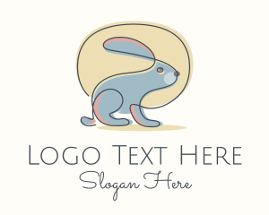 Pet Store - Moon Rabbit Monoline logo design