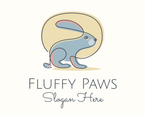 Fluffy - Moon Rabbit Monoline logo design