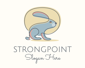 Simple - Moon Rabbit Monoline logo design