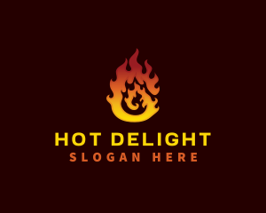 Hot Fire Flame  logo design