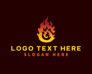 Weather - Hot Fire Flame logo design