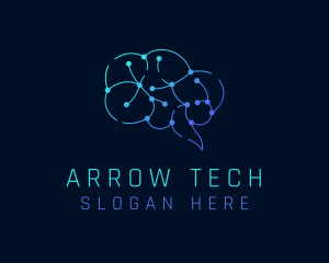 Tech Circuit Brain logo design