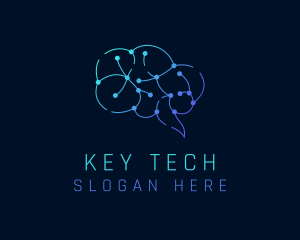 Tech Circuit Brain logo design