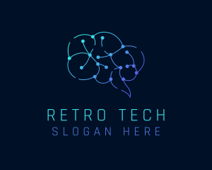 Tech Circuit Brain logo design