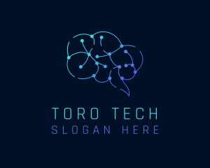 Tech Circuit Brain logo design