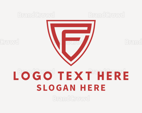 Red Security Shield Letter F Logo