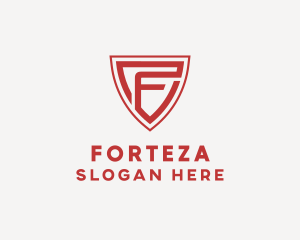 Red Security Shield Letter F logo design