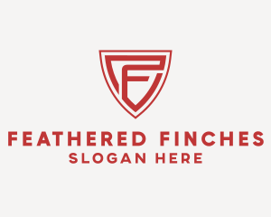 Red Security Shield Letter F logo design