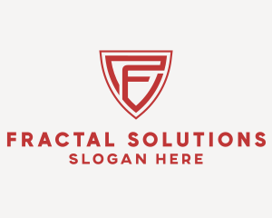 Red Security Shield Letter F logo design