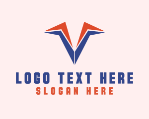 Initial - Aviation Sharp Letter V logo design