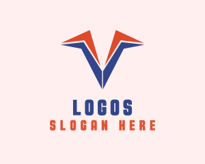 Aviation Sharp Letter V Logo
