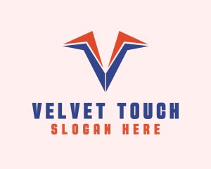 Aviation Sharp Letter V logo design