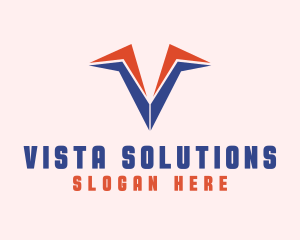 Aviation Sharp Letter V logo design