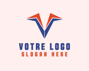 Aviation Sharp Letter V logo design