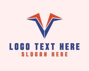 Shade Of Red - Aviation Sharp Letter V logo design