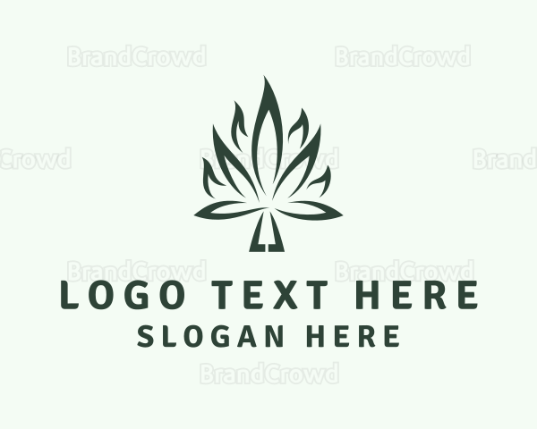 Weed Leaf Flame Logo