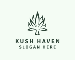 Kush - Weed Leaf Flame logo design