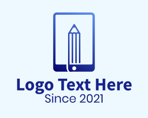 Writing - Pencil Mobile Tablet logo design