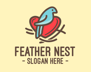 Bird Nest Heart logo design