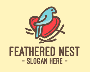 Bird Nest Heart logo design