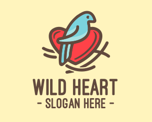 Bird Nest Heart logo design