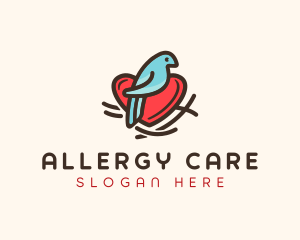 Bird Nest Heart logo design