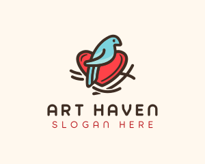 Bird Nest Heart logo design