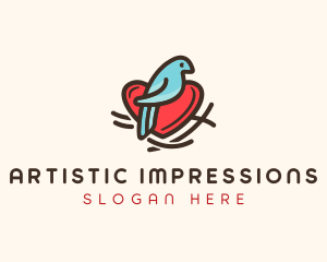 Bird Nest Heart logo design