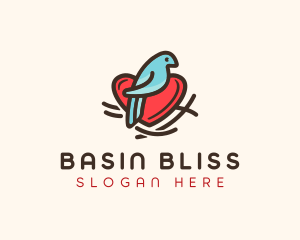 Bird Nest Heart logo design