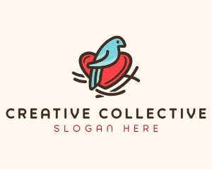 Bird Nest Heart logo design