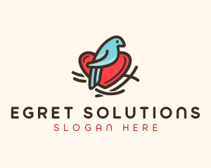 Bird Nest Heart logo design