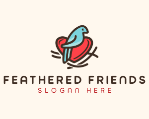 Bird Nest Heart logo design