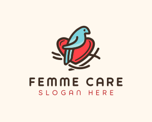 Bird Nest Heart logo design