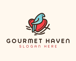 Bird Nest Heart logo design