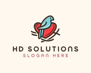 Bird Nest Heart logo design