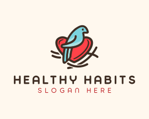 Bird Nest Heart logo design