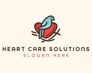 Bird Nest Heart logo design