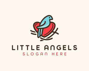 Bird Nest Heart logo design