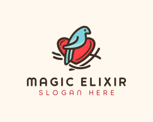 Bird Nest Heart logo design