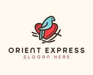 Bird Nest Heart logo design