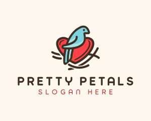 Bird Nest Heart logo design