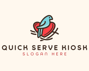 Bird Nest Heart logo design