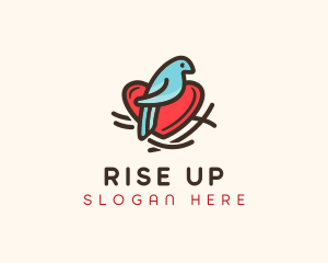 Bird Nest Heart logo design