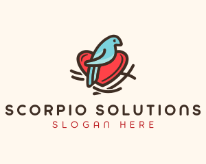 Bird Nest Heart logo design