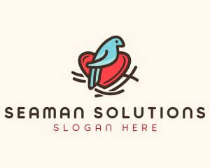 Bird Nest Heart logo design