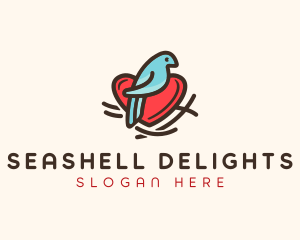 Bird Nest Heart logo design