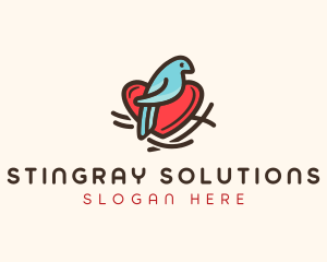 Bird Nest Heart logo design