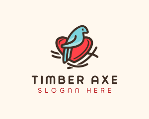 Bird Nest Heart logo design